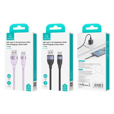 USAMS καλώδιο USB-C σε USB US-SJ630, 6A, 1.2m, μαύρο USAMS καλώδιο USB-C σε USB US-SJ630, 6A, 1.2m, μαύρο