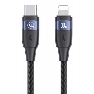 USAMS καλώδιο Lightning σε USB-C US-SJ634, 30W PD, 1.2m, μαύρο USAMS καλώδιο Lightning σε USB-C US-SJ634, 30W PD, 1.2m, μαύρο