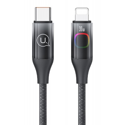 USAMS καλώδιο Lightning σε USB-C US-SJ638, 30W PD, 1.2m, μαύρο USAMS καλώδιο Lightning σε USB-C US-SJ638, 30W PD, 1.2m, μαύρο