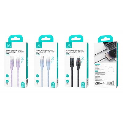 USAMS καλώδιο Lightning σε USB-C US-SJ638, 30W PD, 1.2m, μαύρο USAMS καλώδιο Lightning σε USB-C US-SJ638, 30W PD, 1.2m, μαύρο