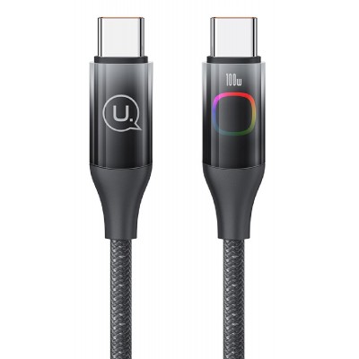 USAMS καλώδιο USB-C σε USB-C US-SJ640, 100W PD, 1.2m, μαύρο USAMS καλώδιο USB-C σε USB-C US-SJ640, 100W PD, 1.2m, μαύρο