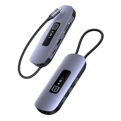 USAMS docking station US-SJ643, 8 θυρών, USB-C, 4K, 100W PD, LAN, γκρι USAMS docking station US-SJ643, 8 θυρών, USB-C, 4K, 100W PD, LAN, γκρι