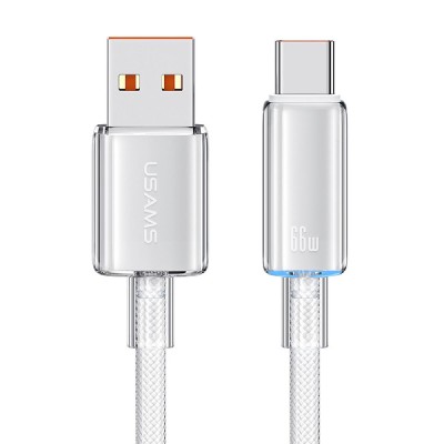 USAMS καλώδιο USB-C σε USB US-SJ658, 66W, 480Mbps, 1.2m, λευκό USAMS καλώδιο USB-C σε USB US-SJ658, 66W, 480Mbps, 1.2m, λευκό