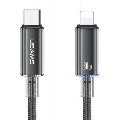 USAMS καλώδιο Lightning σε USB-C US-SJ659, 30W, 480Mbps, 1.2m, μαύρο USAMS καλώδιο Lightning σε USB-C US-SJ659, 30W, 480Mbps, 1.2m, μαύρο