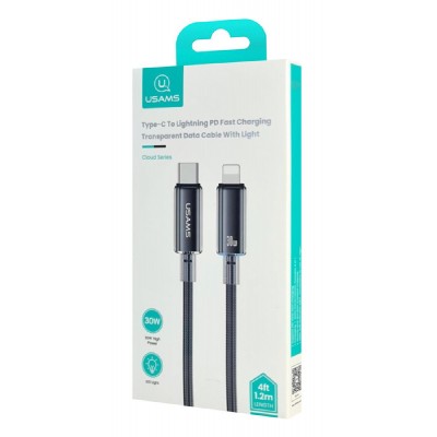 USAMS καλώδιο Lightning σε USB-C US-SJ659, 30W, 480Mbps, 1.2m, μαύρο USAMS καλώδιο Lightning σε USB-C US-SJ659, 30W, 480Mbps, 1.2m, μαύρο