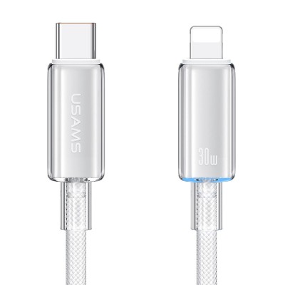USAMS καλώδιο Lightning σε USB-C US-SJ659, 30W, 480Mbps, 1.2m, λευκό USAMS καλώδιο Lightning σε USB-C US-SJ659, 30W, 480Mbps, 1.2m, λευκό