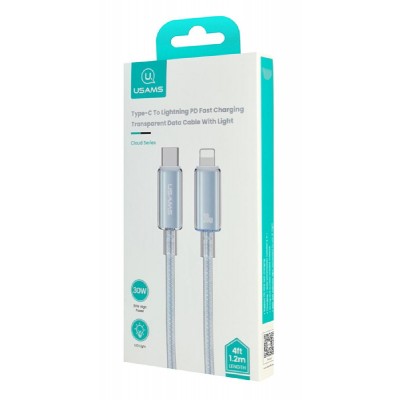 USAMS καλώδιο Lightning σε USB-C US-SJ659, 30W, 480Mbps, 1.2m, μπλε USAMS καλώδιο Lightning σε USB-C US-SJ659, 30W, 480Mbps, 1.2m, μπλε