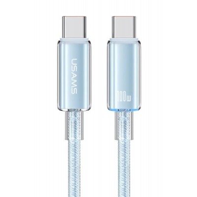 USAMS καλώδιο USB-C σε USB-C US-SJ660, 100W, 480Mbps, 1.2m, μπλε USAMS καλώδιο USB-C σε USB-C US-SJ660, 100W, 480Mbps, 1.2m, μπλε