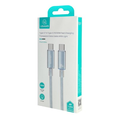 USAMS καλώδιο USB-C σε USB-C US-SJ660, 100W, 480Mbps, 1.2m, μπλε USAMS καλώδιο USB-C σε USB-C US-SJ660, 100W, 480Mbps, 1.2m, μπλε