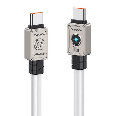 USAMS καλώδιο USB-C σε USB-C US-SJ684, 100W, 480Mbps, 1.2m, λευκό USAMS καλώδιο USB-C σε USB-C US-SJ684, 100W, 480Mbps, 1.2m, λευκό