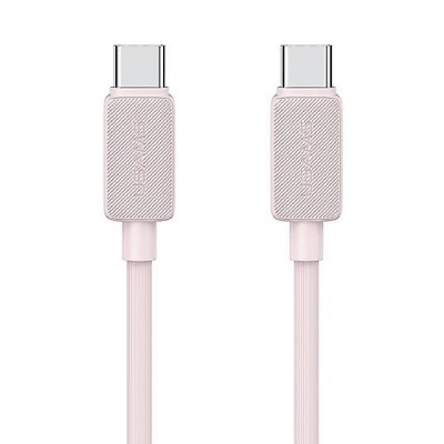 USAMS καλώδιο USB-C σε USB-C US-SJ691, 60W, 480Mbps, 1m, ροζ USAMS καλώδιο USB-C σε USB-C US-SJ691, 60W, 480Mbps, 1m, ροζ