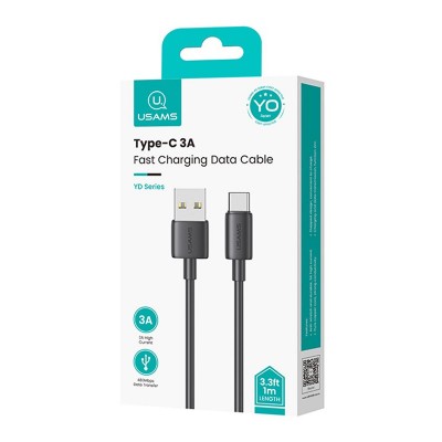 USAMS καλώδιο USB-C σε USB US-SJ708, 18W, 480Mbps, 1m, μαύρο USAMS καλώδιο USB-C σε USB US-SJ708, 18W, 480Mbps, 1m, μαύρο