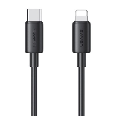 USAMS καλώδιο Lightning σε USB-C US-SJ712, 30W, 480Mbps, 1m, μαύρο USAMS καλώδιο Lightning σε USB-C US-SJ712, 30W, 480Mbps, 1m, μαύρο