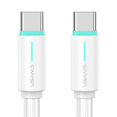 USAMS καλώδιο USB-C US-SJ734, 60W, 480Mbps, 1m, λευκό USAMS καλώδιο USB-C US-SJ734, 60W, 480Mbps, 1m, λευκό