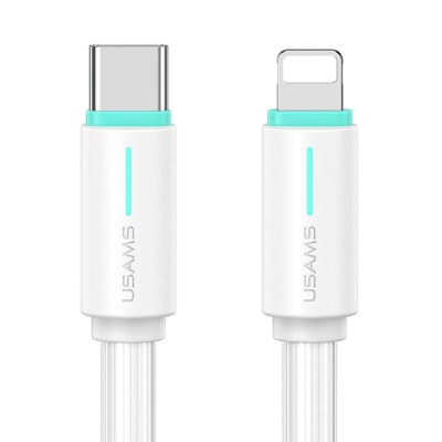 USAMS καλώδιο Lightning σε USB-C US-SJ735, 30W, 480Mbps, 1m, λευκό USAMS καλώδιο Lightning σε USB-C US-SJ735, 30W, 480Mbps, 1m, λευκό