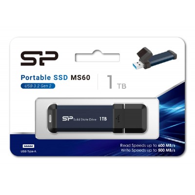 SILICON POWER εξωτερικός SSD MS60, 1TB, USB 3.2, 600-500MBps, μπλε SILICON POWER εξωτερικός SSD MS60, 1TB, USB 3.2, 600-500MBps, μπλε