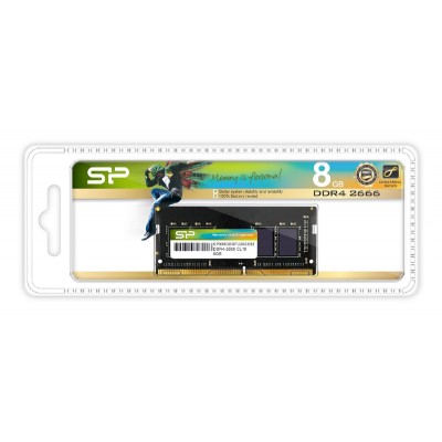 SILICON POWER μνήμη DDR4 SODimm SP008GBSFU266X02, 8GB, 2666MHz, CL19 SILICON POWER μνήμη DDR4 SODimm SP008GBSFU266X02, 8GB, 2666MHz, CL19
