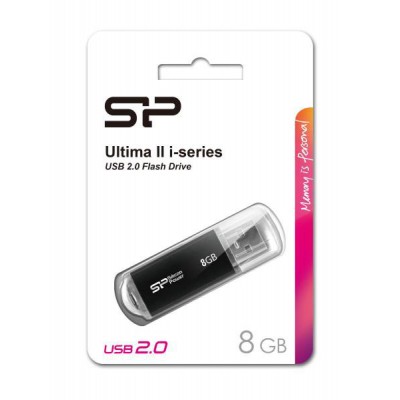 SILICON POWER USB Flash Drive Ultima II-I, 8GB, USB 2.0, μαύρο SILICON POWER USB Flash Drive Ultima II-I, 8GB, USB 2.0, μαύρο
