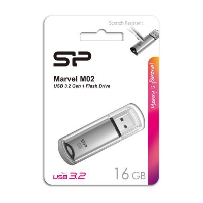 SILICON POWER USB Flash Drive Marvel M02, 16GB, USB 3.2, γκρι SILICON POWER USB Flash Drive Marvel M02, 16GB, USB 3.2, γκρι