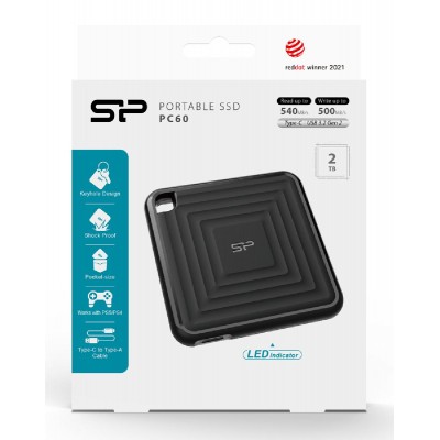SILICON POWER εξωτερικός SSD PC60, 2TB, USB 3.2, 540-500MB/s, μαύρος SILICON POWER εξωτερικός SSD PC60, 2TB, USB 3.2, 540-500MB/s, μαύρος