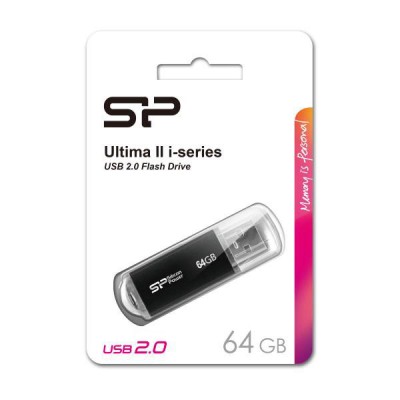 SILICON POWER USB Flash Drive Ultima II-I, 64GB, USB 2.0, μαύρο SILICON POWER USB Flash Drive Ultima II-I, 64GB, USB 2.0, μαύρο