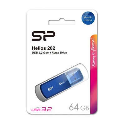 SILICON POWER USB Flash Drive Helios 202, 64GB, USB 3.2, μπλε SILICON POWER USB Flash Drive Helios 202, 64GB, USB 3.2, μπλε