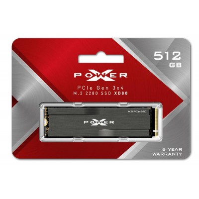 SILICON POWER SSD PCIe Gen3x4 M.2 2280 XD80, 512GB, 3.400-3.000MB/s SILICON POWER SSD PCIe Gen3x4 M.2 2280 XD80, 512GB, 3.400-3.000MB/s