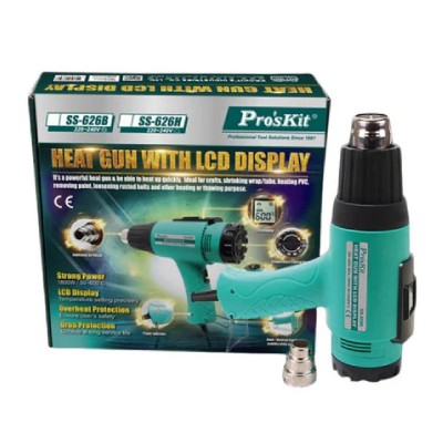 PROSKIT πιστόλι θερμού αέρα SS-626B με οθόνη, 1800W, 50~600 °C PROSKIT πιστόλι θερμού αέρα SS-626B με οθόνη, 1800W, 50~600 °C