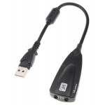 POWERTECH USB κάρτα ήχου ST16, USB2.0, 7.1, 2x 3.5mm, μαύρη