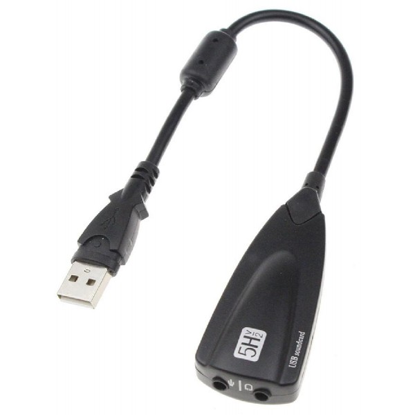 POWERTECH USB κάρτα ήχου ST16, USB2.0, 7.1, 2x 3.5mm, μαύρη