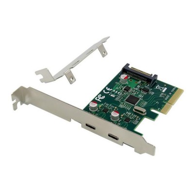 POWERTECH κάρτα επέκτασης PCIe σε 2x USB-C ST614, ASM1142 POWERTECH κάρτα επέκτασης PCIe σε 2x USB-C ST614, ASM1142