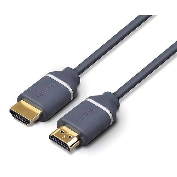 PHILIPS καλώδιο HDMI 2.0 SWV5610G, 4K 3D, copper, γκρι, 1.5m