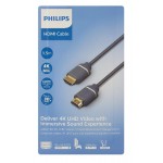 PHILIPS καλώδιο HDMI 2.0 SWV5610G, 4K 3D, copper, γκρι, 1.5m