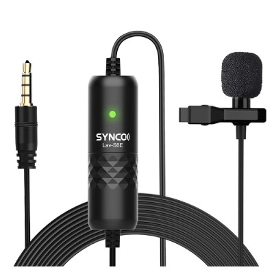 SYNCO μικρόφωνο Lav-S6E με clip-on, omnidirectional, 3.5mm, 6m, μαύρο SYNCO μικρόφωνο Lav-S6E με clip-on, omnidirectional, 3.5mm, 6m, μαύρο