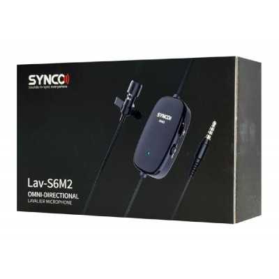 SYNCO μικρόφωνο Lav-S6M2, clip-on, omnidirectional, 3.5mm, 400mAh, μαύρο SYNCO μικρόφωνο Lav-S6M2, clip-on, omnidirectional, 3.5mm, 400mAh, μαύρο