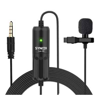 SYNCO μικρόφωνο Lav-S8 με clip-on, omnidirectional, 3.5mm, 8m, μαύρο SYNCO μικρόφωνο Lav-S8 με clip-on, omnidirectional, 3.5mm, 8m, μαύρο