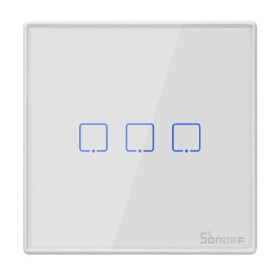 SONOFF smart διακόπτης T2EU3C-RF 433MHz, αφής, τριπλός, λευκός SONOFF smart διακόπτης T2EU3C-RF 433MHz, αφής, τριπλός, λευκός