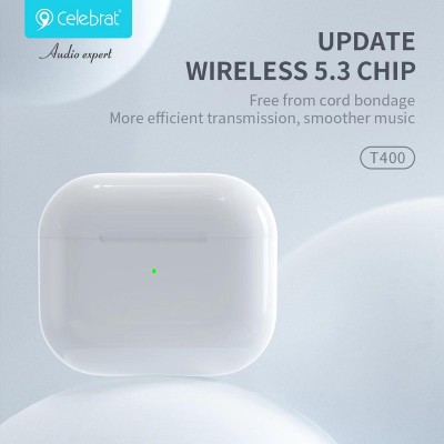 CELEBRAT earphones με θήκη φόρτισης T400, True Wireless, μαύρα CELEBRAT earphones με θήκη φόρτισης T400, True Wireless, μαύρα