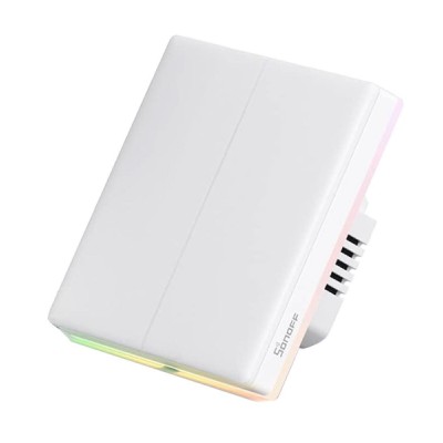 SONOFF smart διακόπτης T5-2C-86 με LED φωτισμό, διπλός, Wi-Fi, λευκός SONOFF smart διακόπτης T5-2C-86 με LED φωτισμό, διπλός, Wi-Fi, λευκός