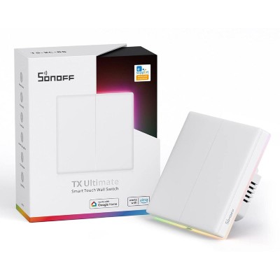 SONOFF smart διακόπτης T5-2C-86 με LED φωτισμό, διπλός, Wi-Fi, λευκός SONOFF smart διακόπτης T5-2C-86 με LED φωτισμό, διπλός, Wi-Fi, λευκός