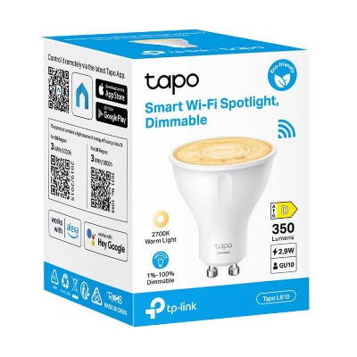 TP-LINK LED smart λάμπα spot Tapo L610, WiFi, 2.9W, 2700K, GU10, Ver 1.0 TP-LINK LED smart λάμπα spot Tapo L610, WiFi, 2.9W, 2700K, GU10, Ver 1.0