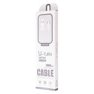 USAMS καλώδιο USB-C σε USB US-SJ099, 2.1A, 1m, λευκό USAMS καλώδιο USB-C σε USB US-SJ099, 2.1A, 1m, λευκό