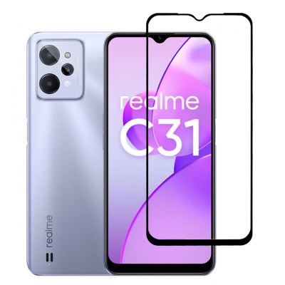 POWERTECH tempered glass 5D TGC-0580, Realme C31, full glue, μαύρο POWERTECH tempered glass 5D TGC-0580, Realme C31, full glue, μαύρο