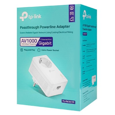 TP-LINK Powerline TL-PA7017P, Passthrough, AV100 Gigabit, Ver. 4.0 TP-LINK Powerline TL-PA7017P, Passthrough, AV100 Gigabit, Ver. 4.0