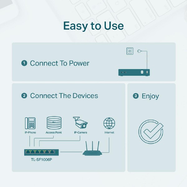 TP-LINK desktop switch TL-SF1006P, 6-Port 10/100Mbps, 4x PoE+, Ver. 1.0 TP-LINK desktop switch TL-SF1006P, 6-Port 10/100Mbps, 4x PoE+, Ver. 1.0