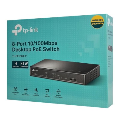 TP-LINK desktop switch TL-SF1008LP, 8-Port 10/100Mbps, 4x PoE, Ver. 2.0 TP-LINK desktop switch TL-SF1008LP, 8-Port 10/100Mbps, 4x PoE, Ver. 2.0