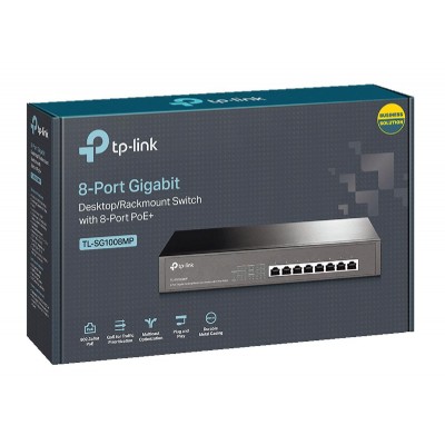 TP-LINK desktop/rackmount switch TL-SG1008MP, 8-Port PoE+, Ver. 2.0 TP-LINK desktop/rackmount switch TL-SG1008MP, 8-Port PoE+, Ver. 2.0