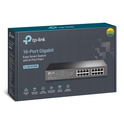 TP-LINK easy smart switch TL-SG1016PE, 16-Port Gigabit, PoE+, Ver. 3.0 TP-LINK easy smart switch TL-SG1016PE, 16-Port Gigabit, PoE+, Ver. 3.0