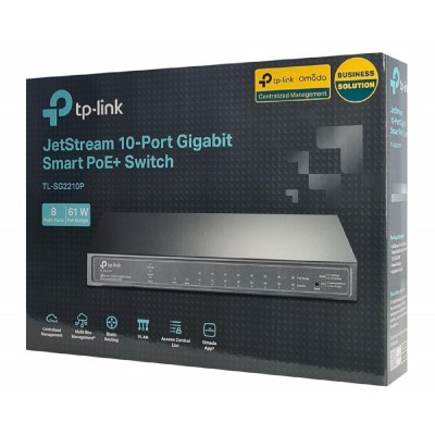 TP-LINK JetStream switch TL-SG2210P, 10-Port Gigabit, 8x PoE+, Ver. 5.0 TP-LINK JetStream switch TL-SG2210P, 10-Port Gigabit, 8x PoE+, Ver. 5.0