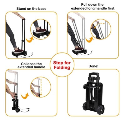 Καρότσι μεταφοράς φορτίων TOOL-0074, πτυσσόμενο, έως 50kg, μαύρο Καρότσι μεταφοράς φορτίων TOOL-0074, πτυσσόμενο, έως 50kg, μαύρο